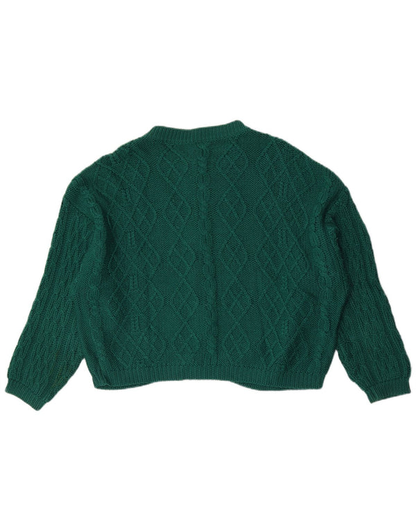 Benetton Cardigan Femme Pull UK 16 Large Vert Laine