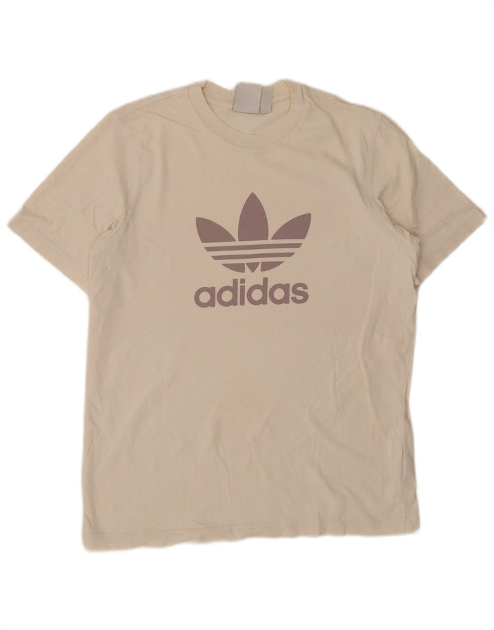 ADIDAS T-Shirt Graphique Homme Blanc Moyen Coton
