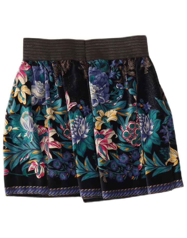 jupe plissée en velours femme vintage W26 Petite Multicolore