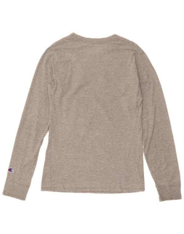 Champion Mens Graphic Top Long Sleeve Small Grey