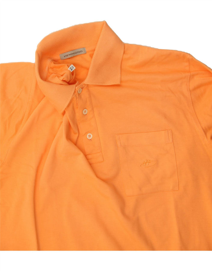 HEMMOND Mens Polo Shirt XL Orange Cotton Vintage Hemmond and Second-Hand Hemmond from Messina Hembry 