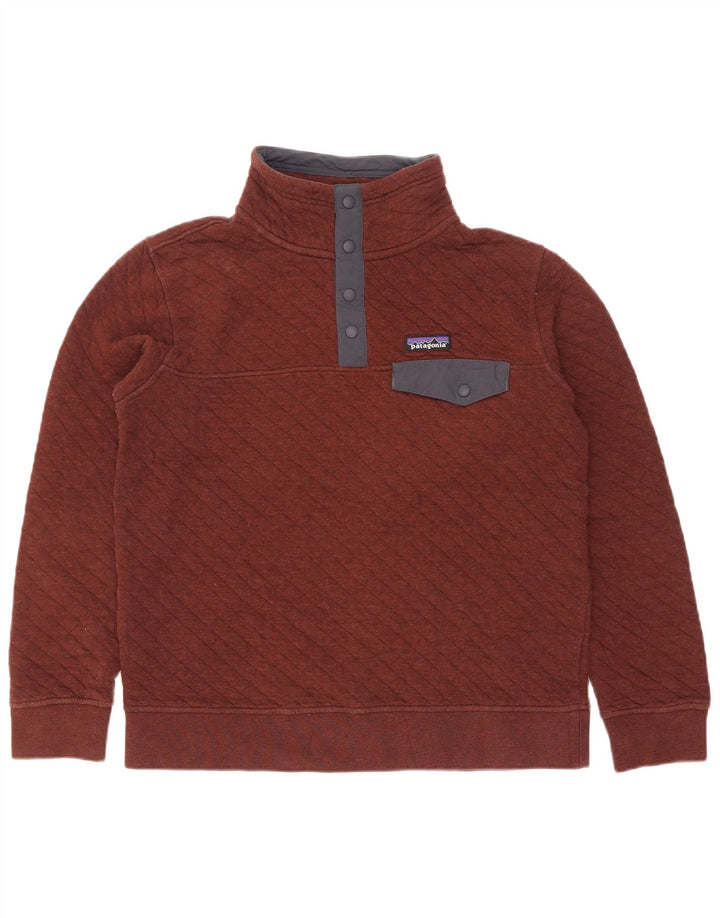 Patagonia Sweat-shirt à col boutonné pour homme Petit coton marron