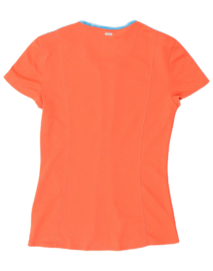 ADIDAS Femmes Climalite T-Shirt Top UK 4/6 XS Orange Polyester