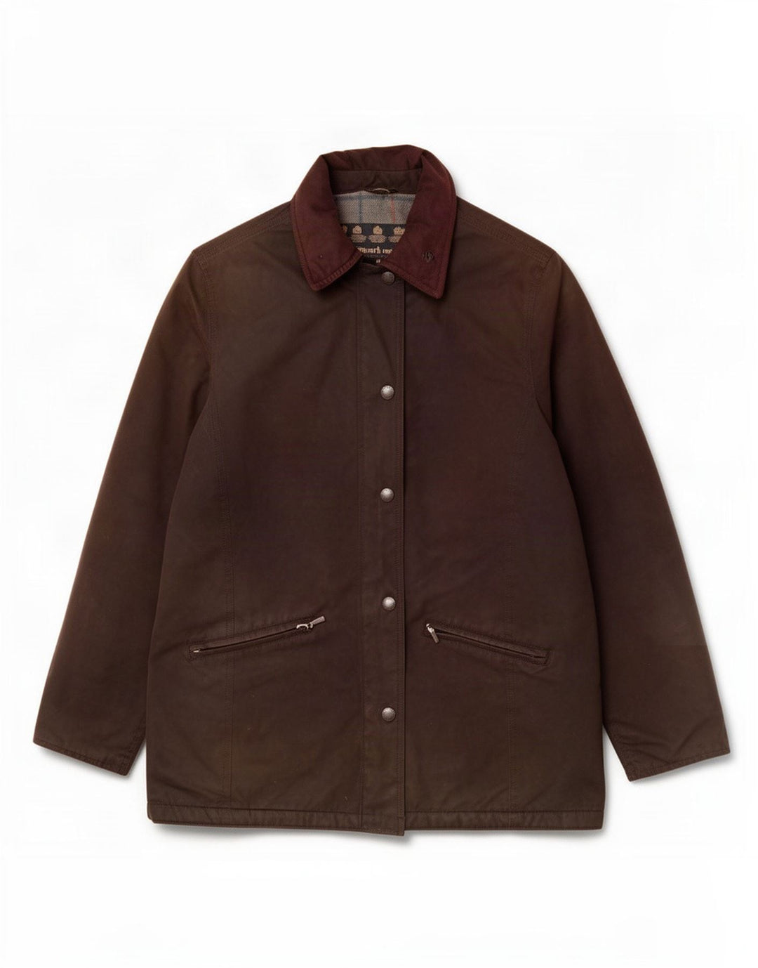 Barbour Veste en coton ciré pour femme UK 14 Large Marron Polyester