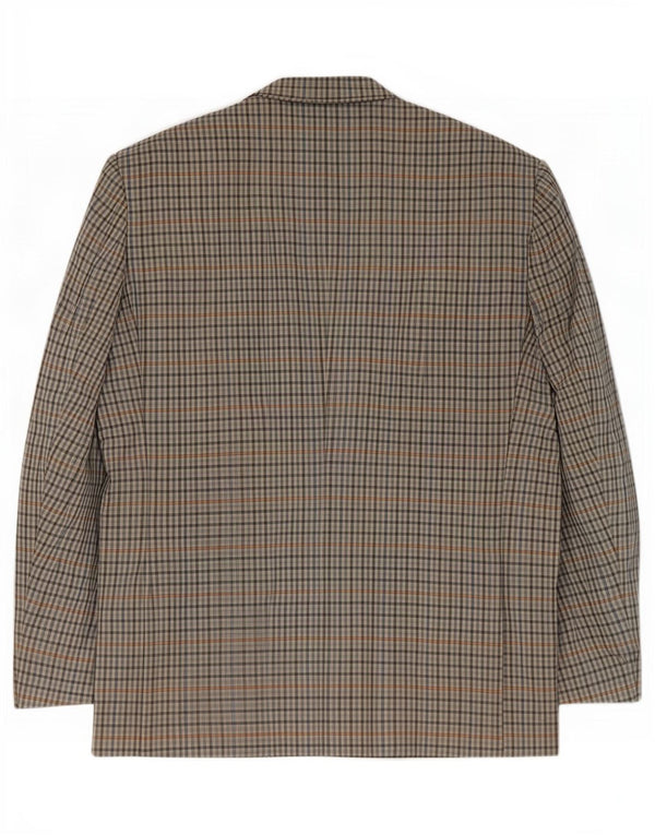 Pierre Cardin Veste blazer à 2 boutons pour homme UK 40 Grand gris à carreaux en coton