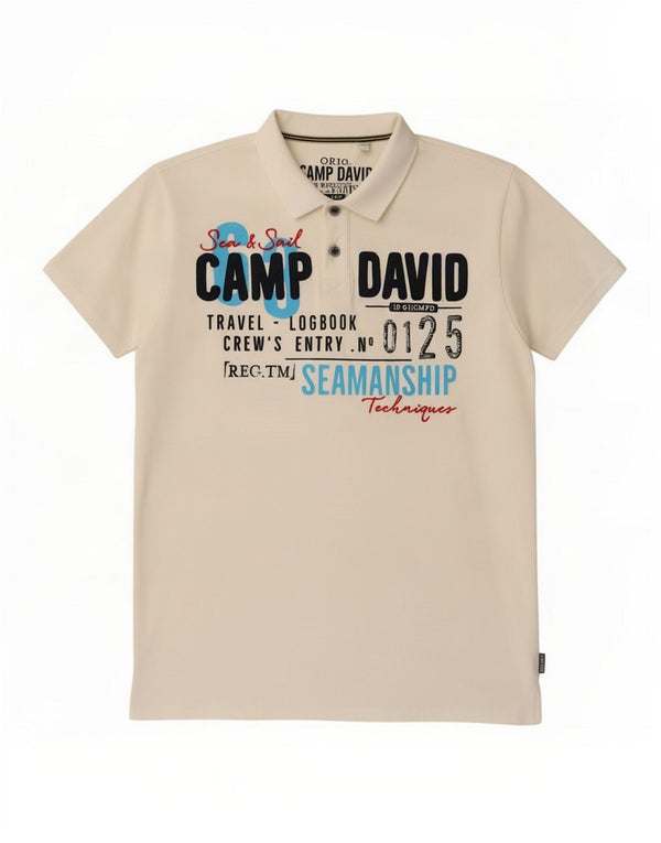 Camp David Polo graphique homme 3XL coton blanc