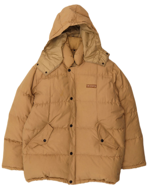Levi's Veste matelassée à capuche homme UK 40 Large Beige Nylon