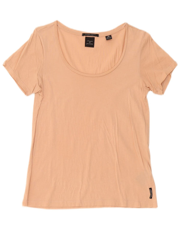 Maison Scotch Womens T-Shirt Top UK 10 Small Beige Coton