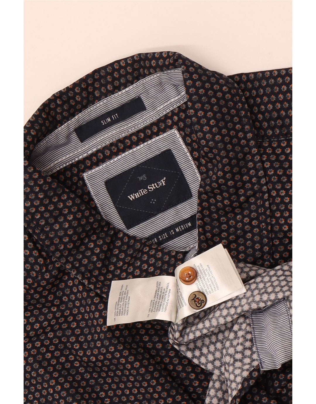 Chemise Slim Fit à Manches Courtes Homme WHITE STUFF Bleu Marine à Pois