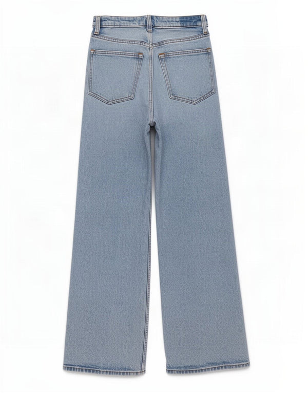 Abercrombie & Fitch Jean taille haute à jambe large pour femme US 4 Small W27 L27 Bleu