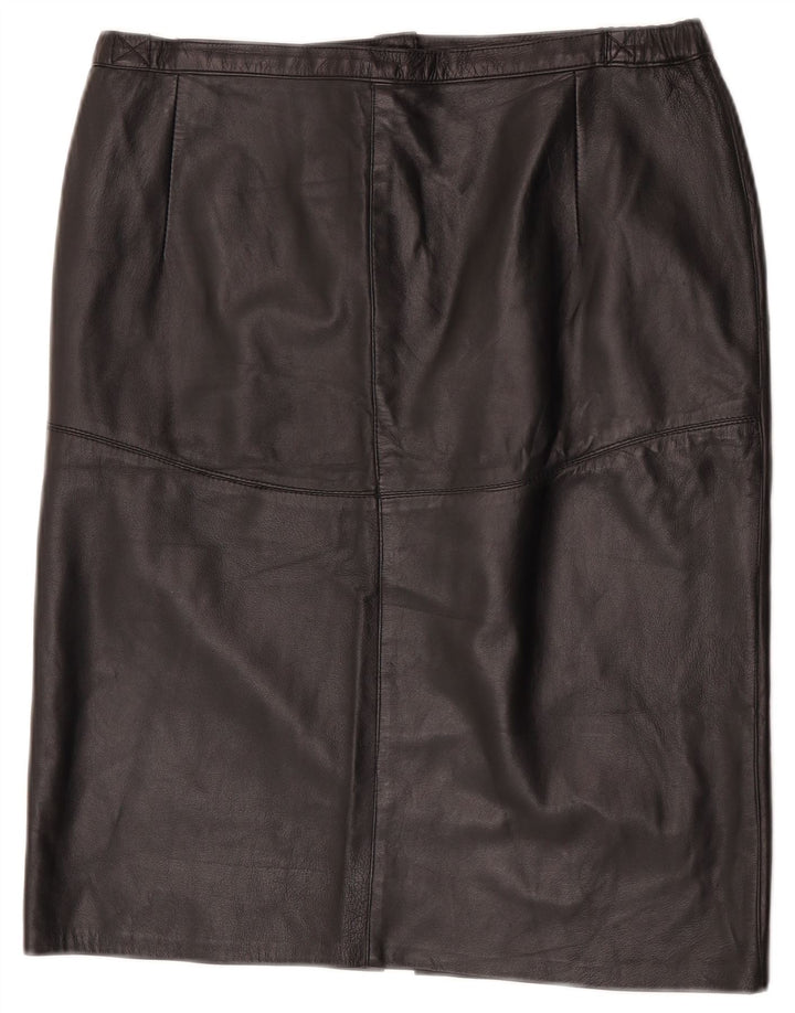 jupe en cuir femme vintage W34 Grand Noir
