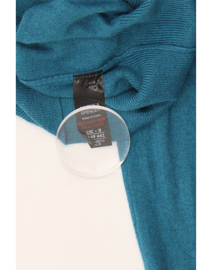 MARKS & SPENCER Womens Cardigan Sweater UK 8 Small Blue Viscose Vintage Marks & Spencer and Second-Hand Marks & Spencer from Messina Hembry 