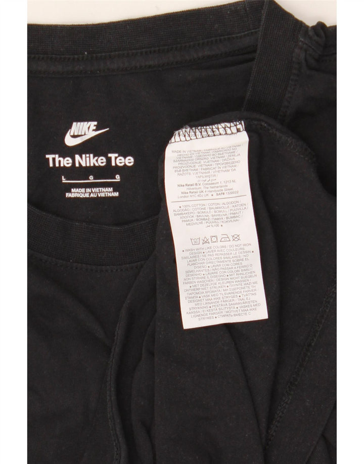 NIKE T-shirt graphique pour hommes, grand, en coton noir