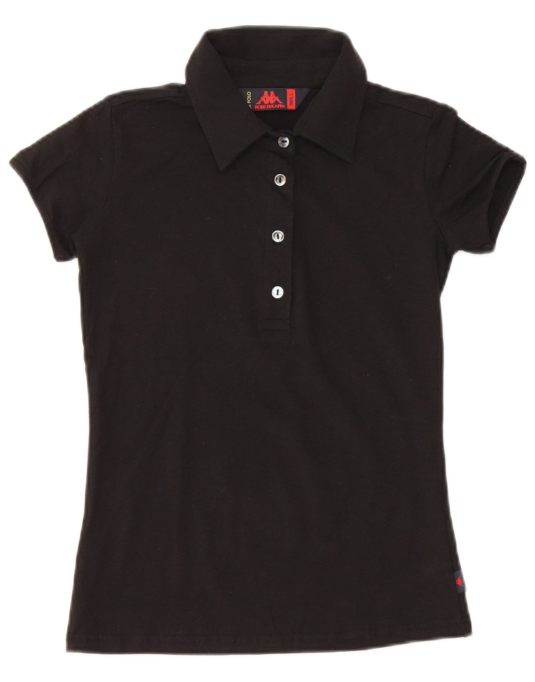 KAPPA Polo Femme UK 8 Small Noir Coton