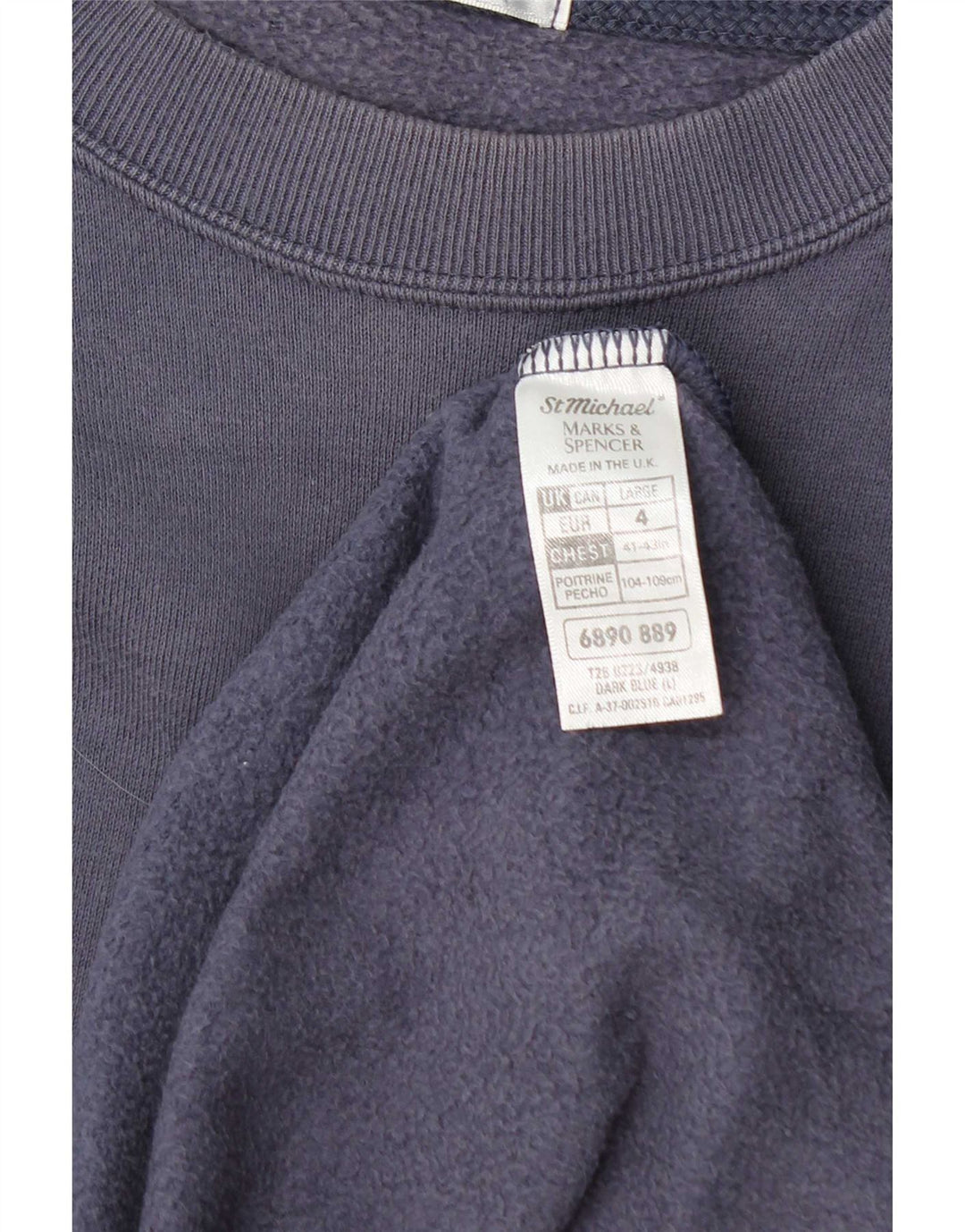 Marks & Spencer Sweat-shirt pour homme en coton bleu marine Taille L