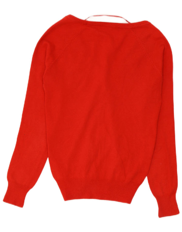Zara Cardigan Femme Pull UK 10 Petit Coton Rouge