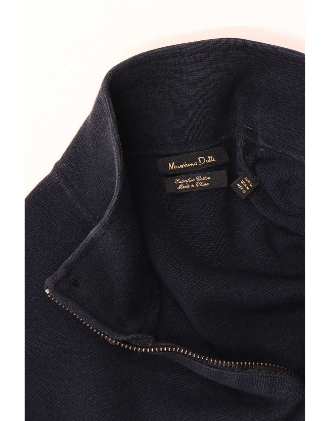 Massimo Dutti Pull Cardigan Homme Bleu Marine Moyen Coton