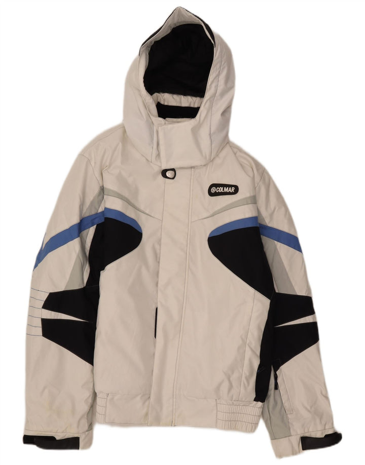 Colmar Veste de ski à capuche pour homme IT 48 Medium White Colourblock