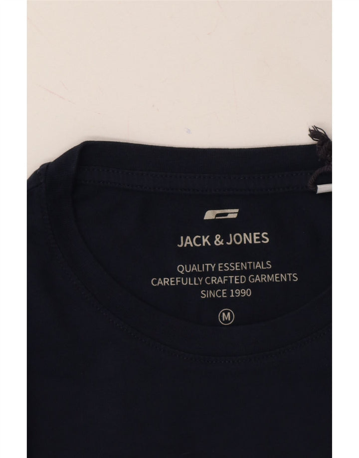 JACK & JONES Mens Graphic T-Shirt Top Medium Navy Blue Cotton Vintage Jack & Jones and Second-Hand Jack & Jones from Messina Hembry 