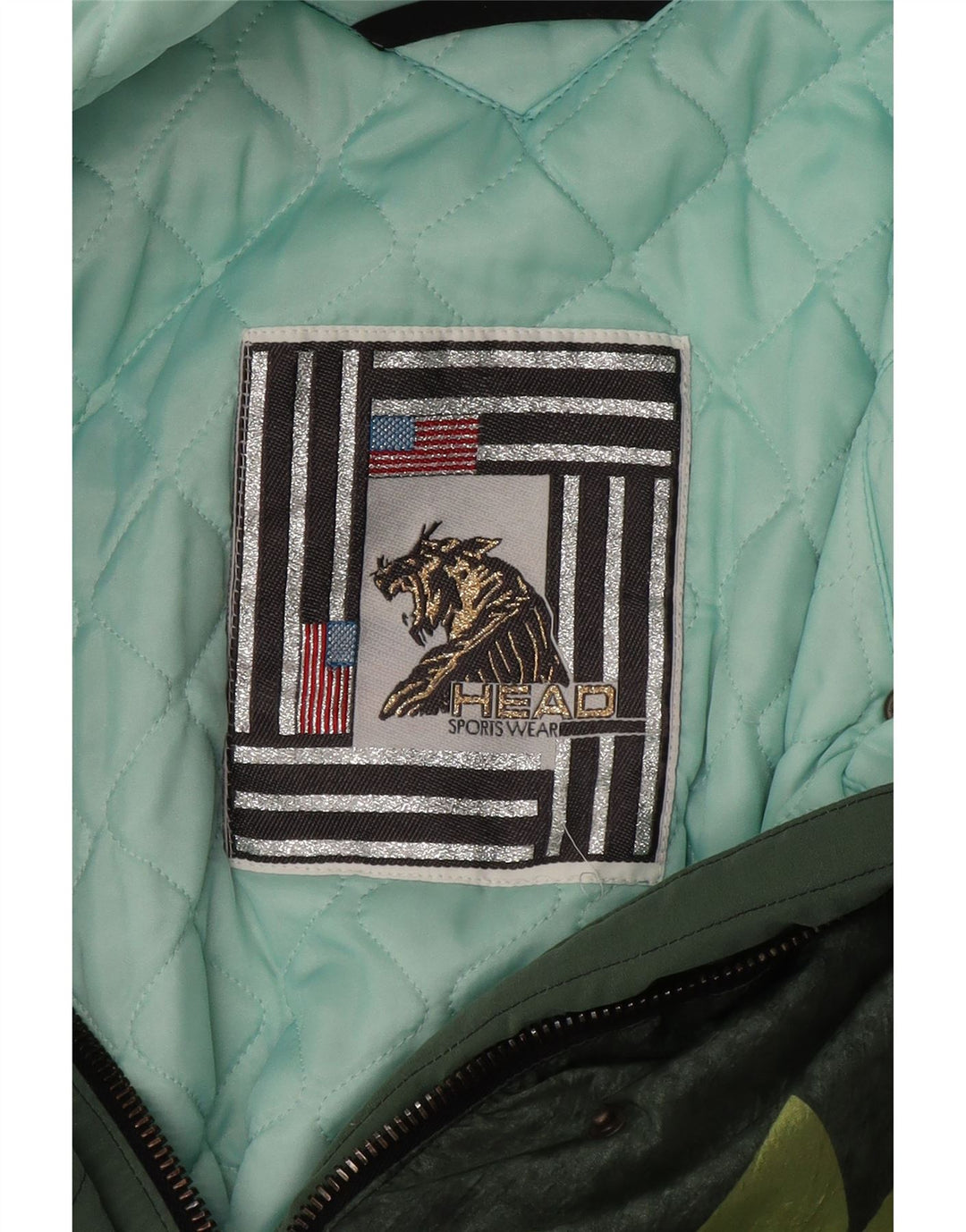 HEAD Veste coupe-vent courte pour femme UK 14 Vert moyen Colourblock