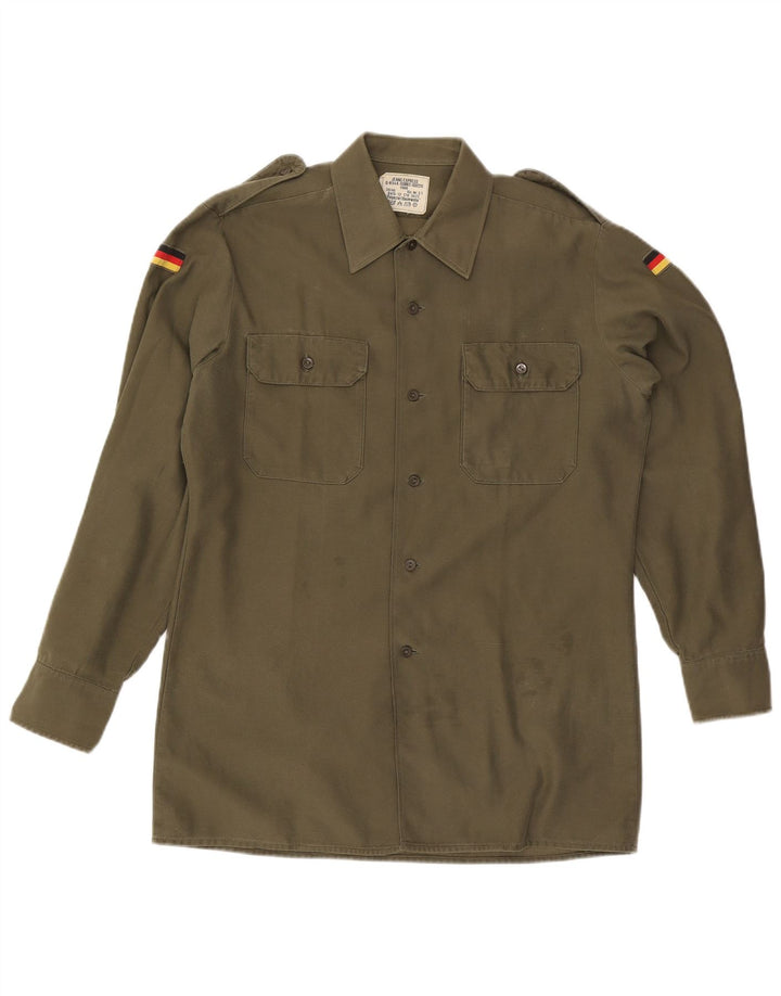 Chemise militaire vintage pour hommes kaki moyen