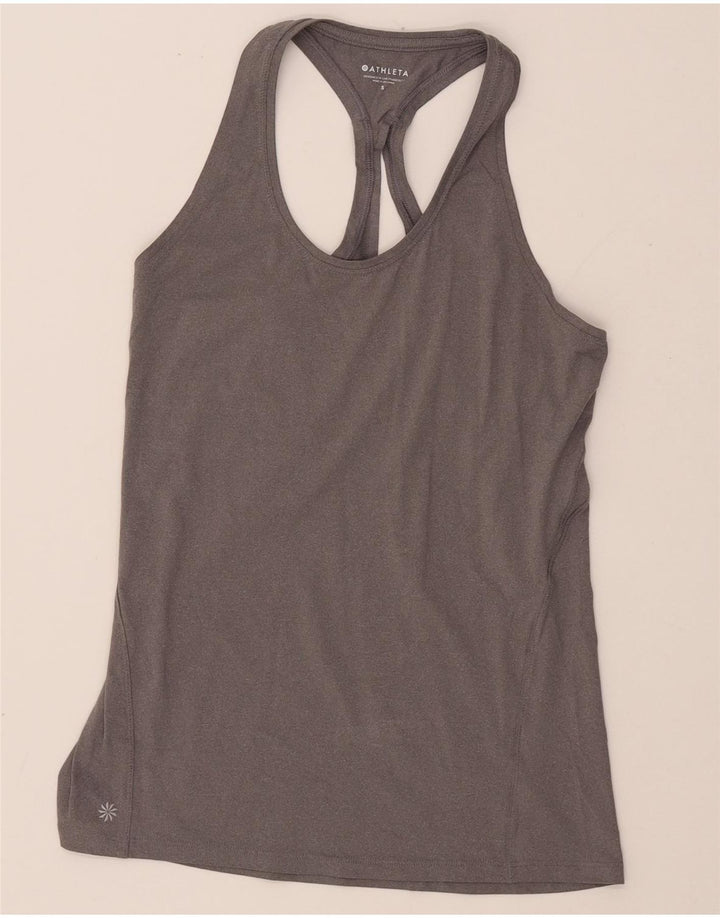 ATHLETA Débardeur Femme UK 8 Petit Gris Polyester
