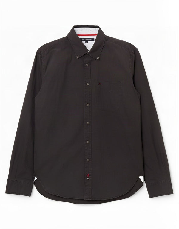 Tommy Hilfiger Chemise Homme Coton Noir Moyen