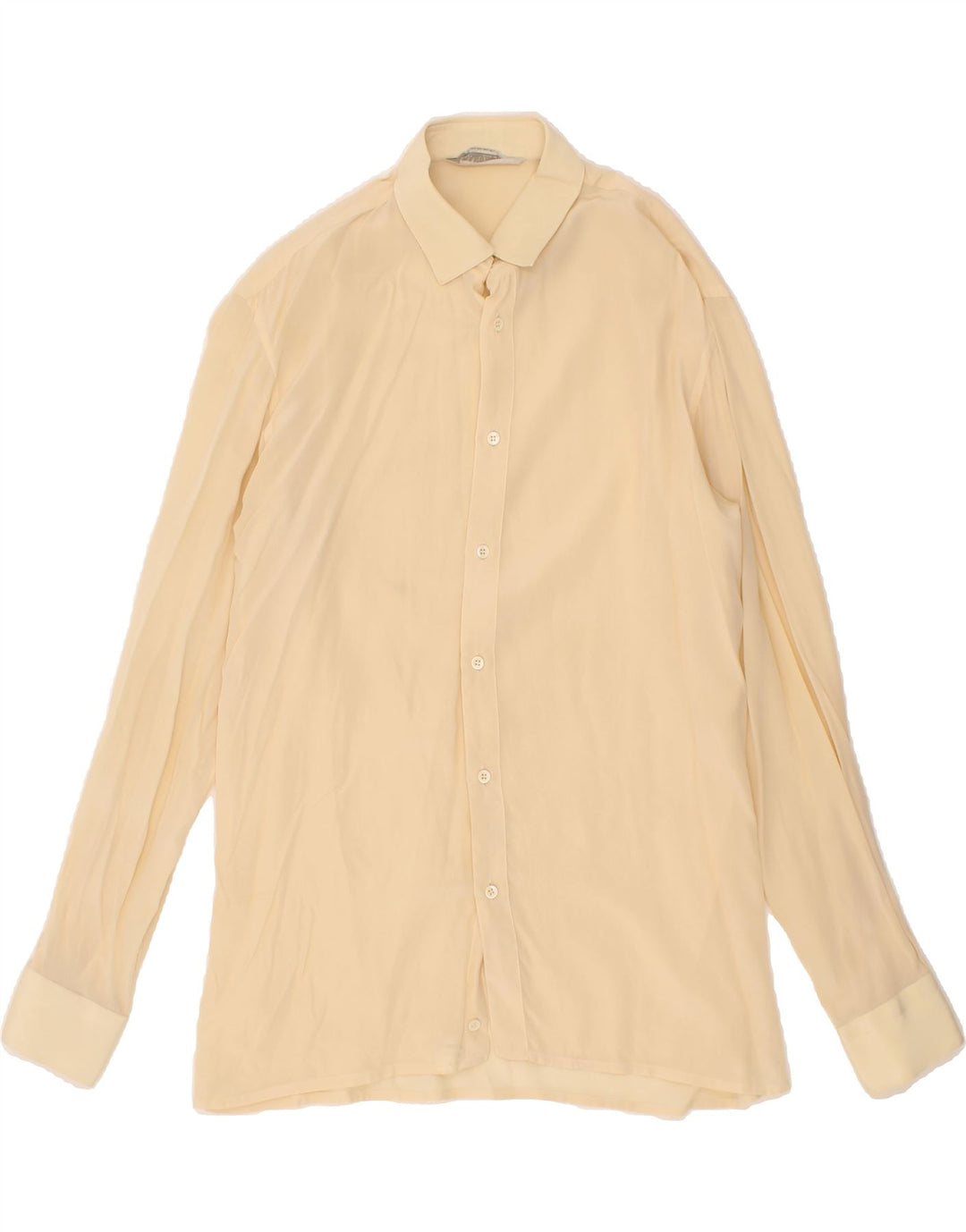 VINTAGE Chemise Homme Taille 40 Jaune Moyen