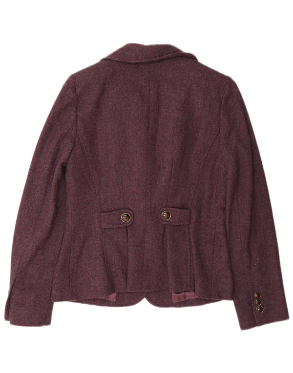 Luisa Spagnoli Veste Blazer 4 Boutons Femme IT 44 Laine Bordeaux Moyen