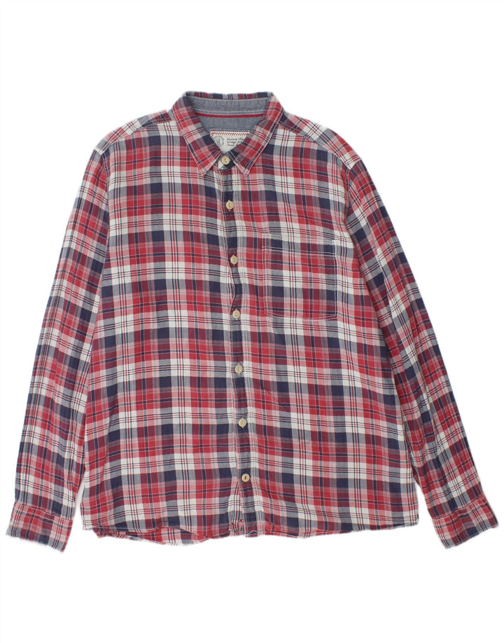 FAT FACE Chemise Flanelle Homme XL Rouge Carreaux Coton