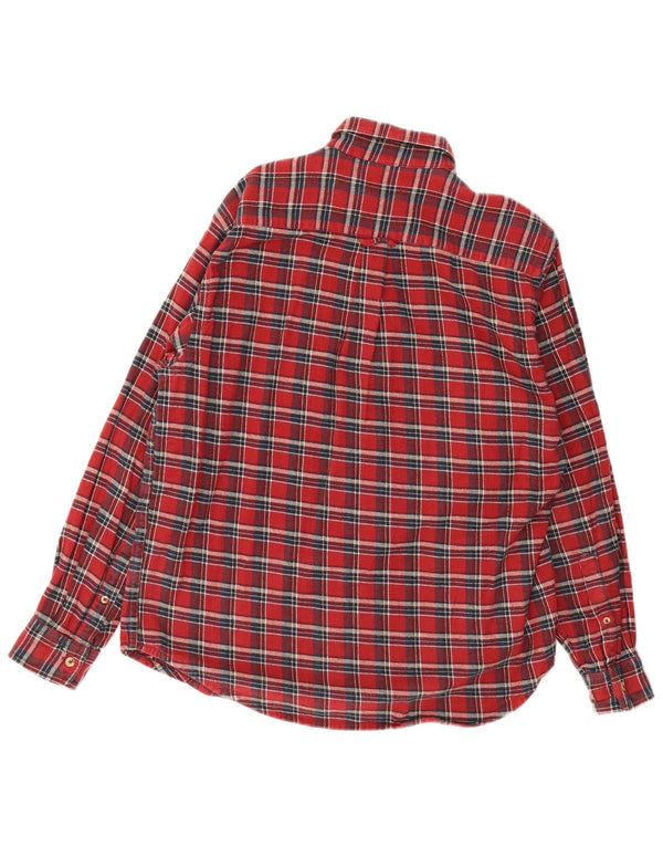 Green Leaves Chemise en flanelle pour femme en coton à grands carreaux rouges