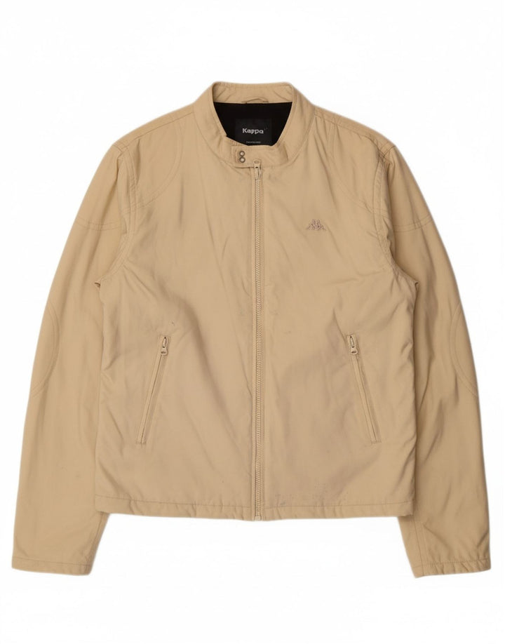 KAPPA Mens Bomber Jacket UK 40 Large Beige Polyamide