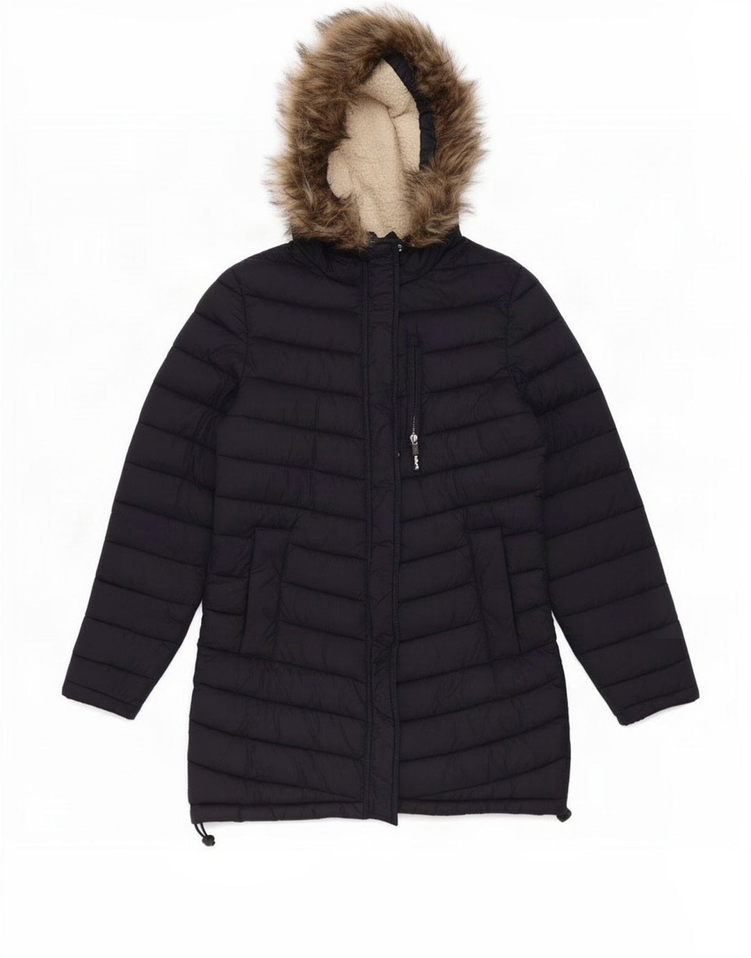 Superdry Veste matelassée à capuche pour femme UK 14 Medium Navy Blue Nylon