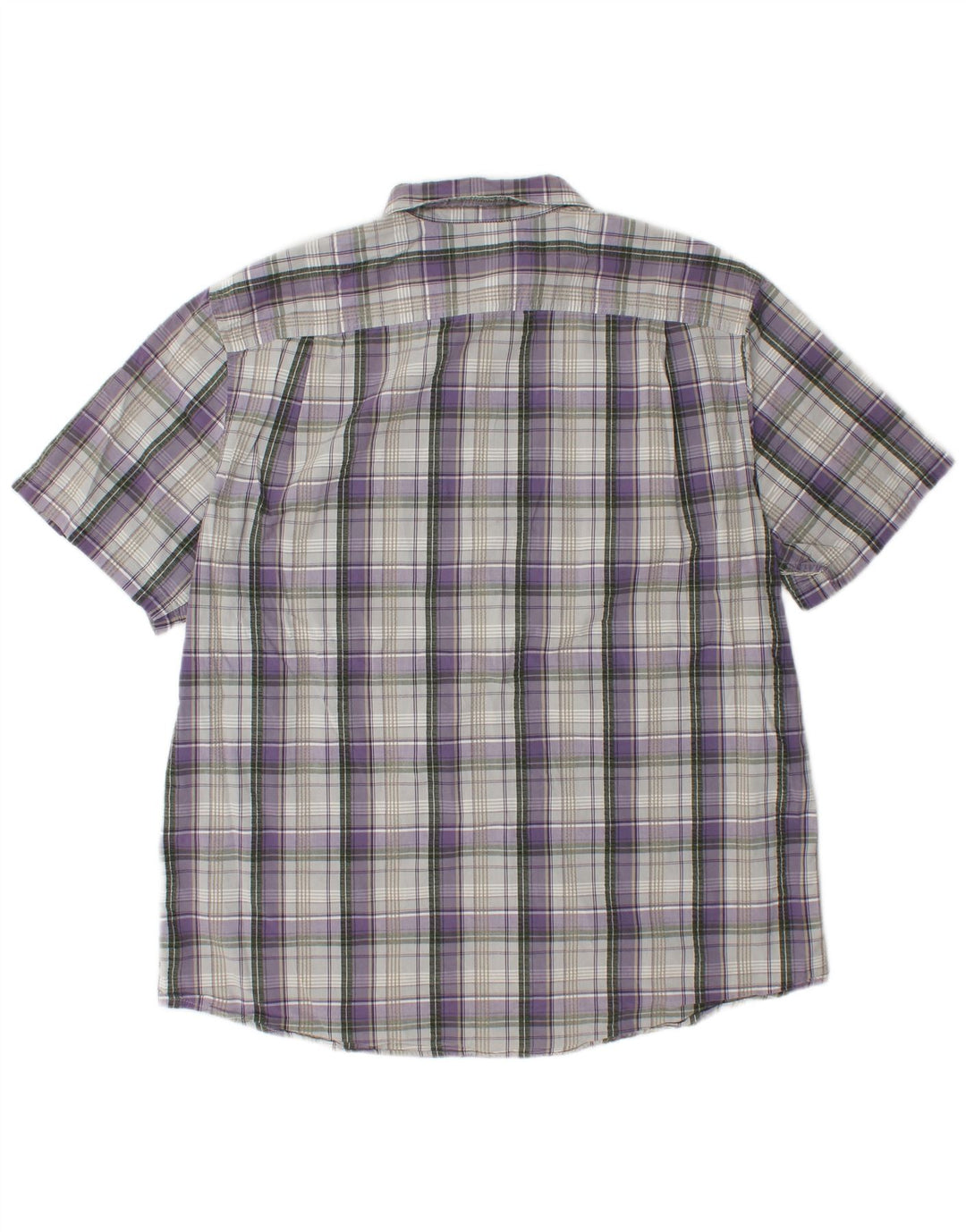 EDDIE BAUER Chemise à manches courtes pour homme Coupe classique XL Violet à carreaux