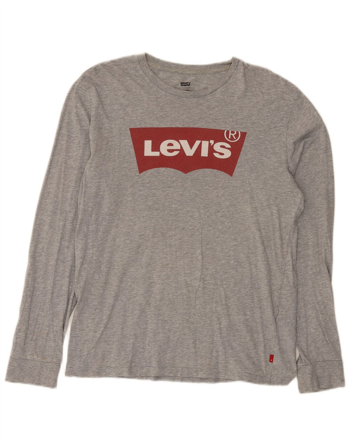Levi's Top Graphic Manches Longues Homme Gris Moyen Coton