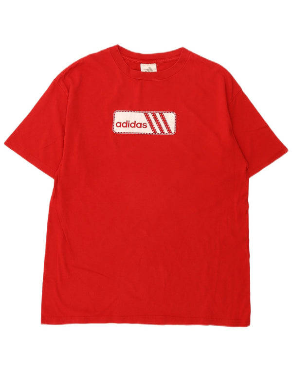 Adidas T-Shirt Graphique Homme Rouge Moyen Coton