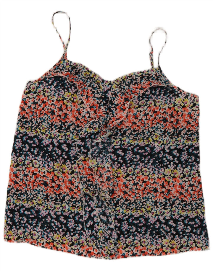 Oasis Caraco à volants sur le devant pour femme UK 12 Medium Multicolore Floral