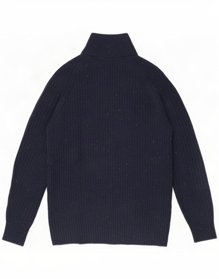 Marks & Spencer Pull à col zippé pour homme Petit bleu marine moucheté