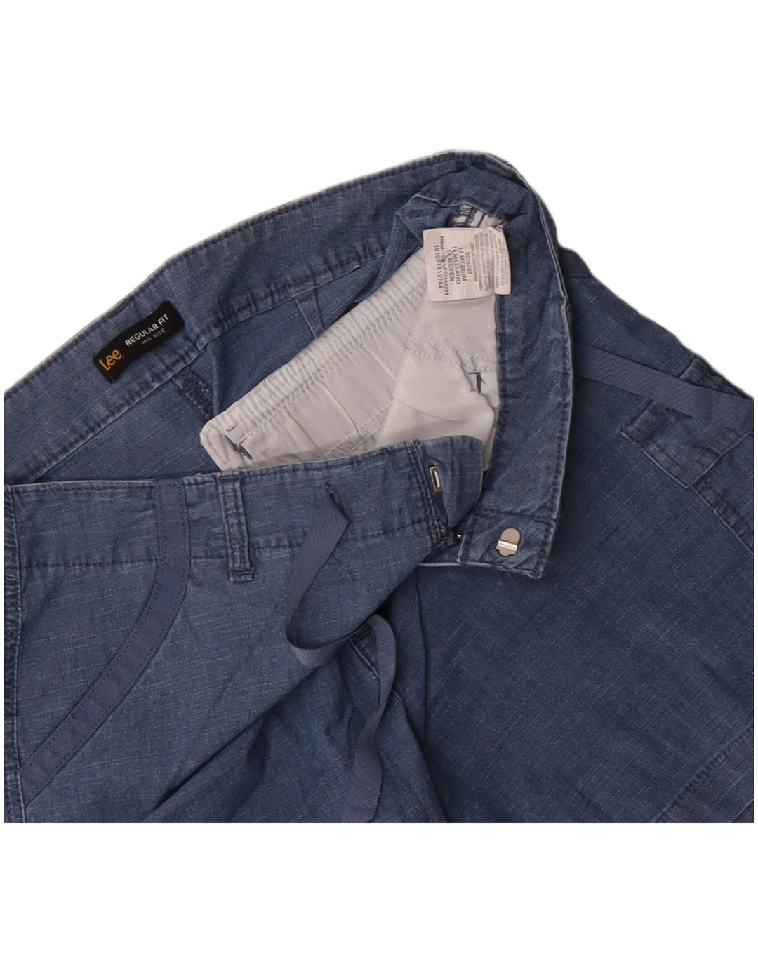 LEE Short cargo taille moyenne pour femme, coupe régulière, US 14 XL W36, coton bleu