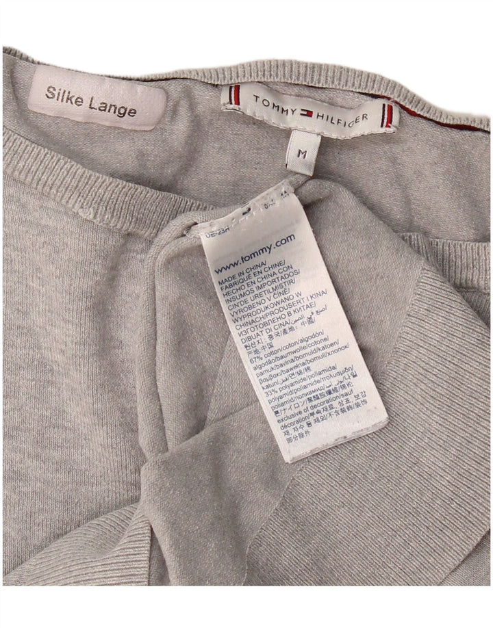 TOMMY HILFIGER Womens Boat Neck Jumper Sweater UK 14 Medium Grey