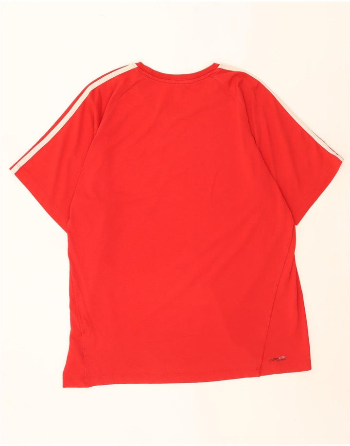 Adidas Hommes Climalite T-Shirt Haut Grand Rouge Coton