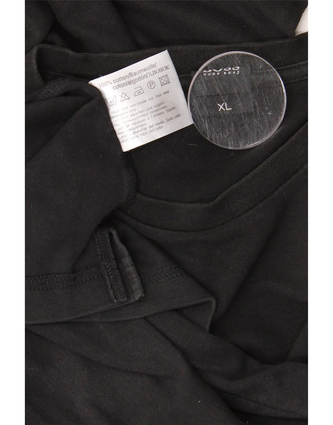 HUGO BOSS Homme Top Manches Longues XL Noir Coton