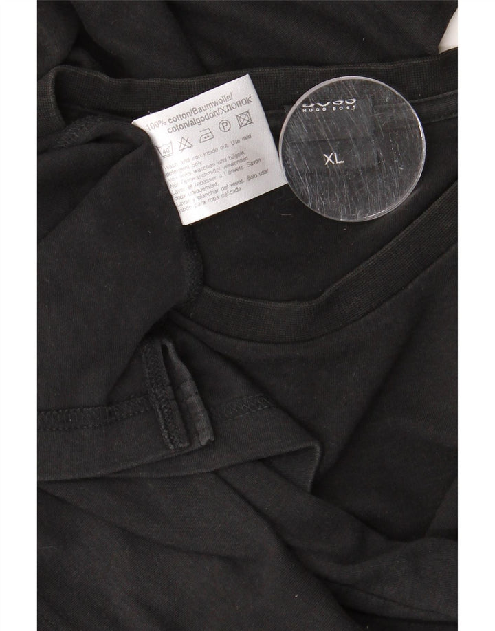 HUGO BOSS Homme Top Manches Longues XL Noir Coton