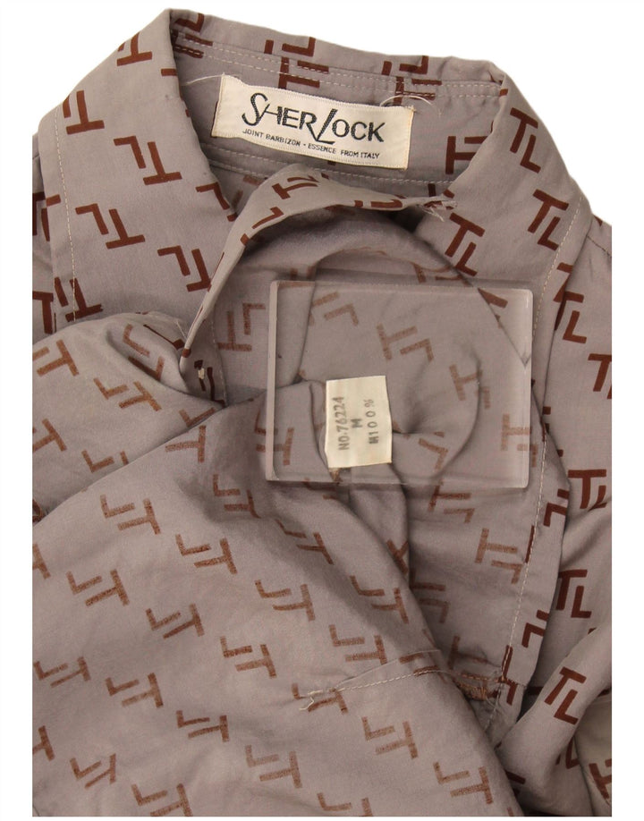 chemise graphique femme vintage UK 12 Gris moyen