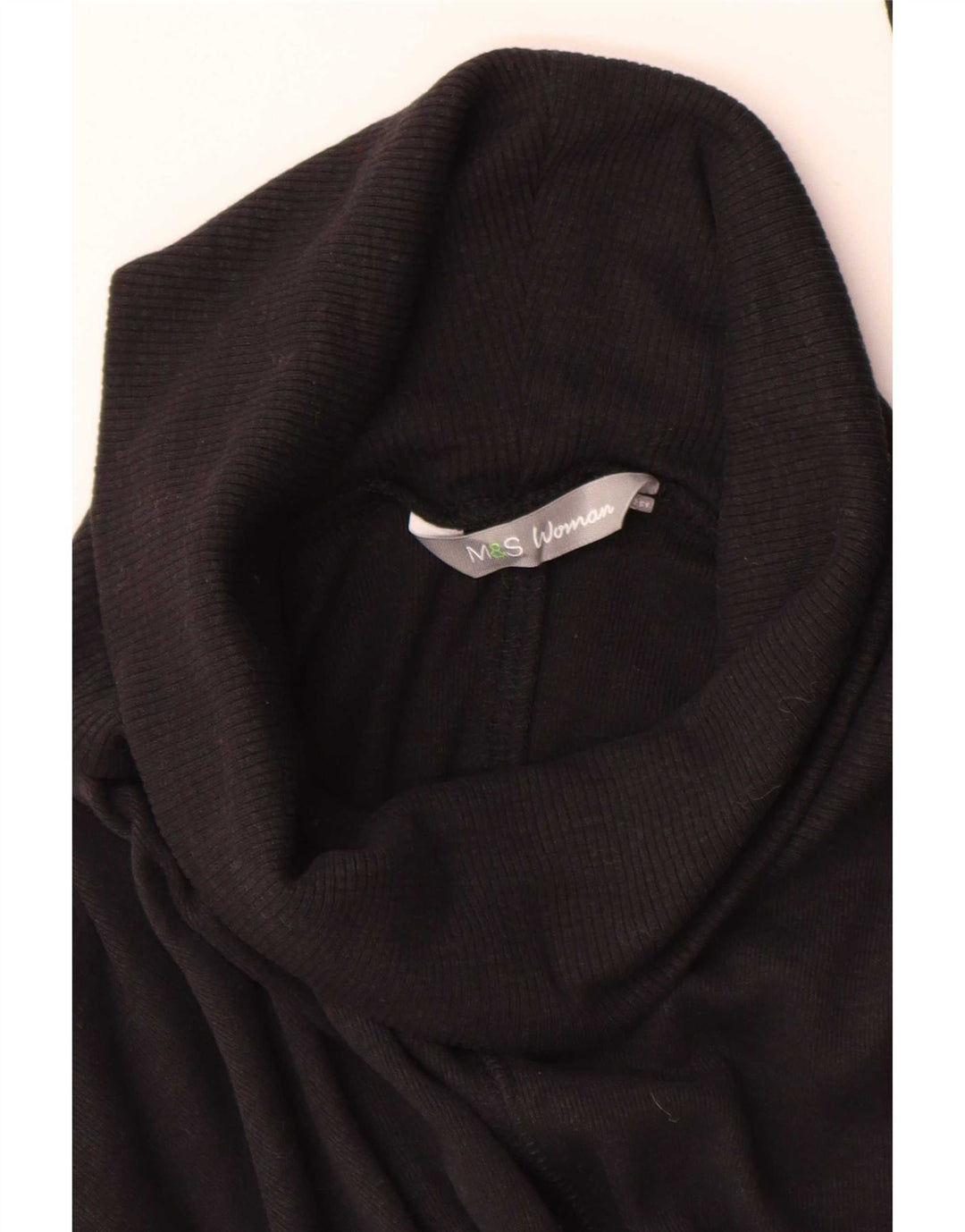Marks & Spencer Pull long à col roulé pour femme UK 10 Small Noir