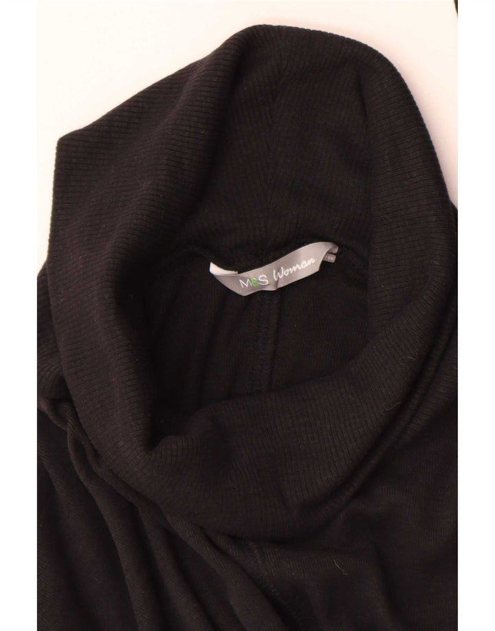Marks & Spencer Pull long à col roulé pour femme UK 10 Small Noir