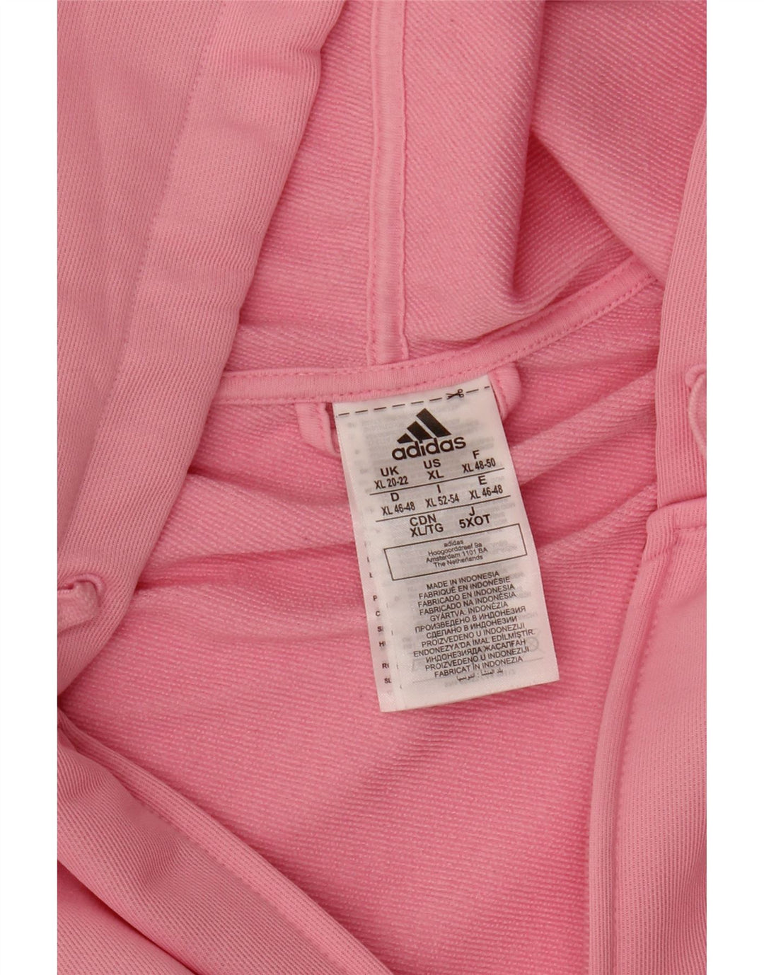 ADIDAS Pull à capuche zippé graphique pour femmes UK 20/22 XL Rose Polyester