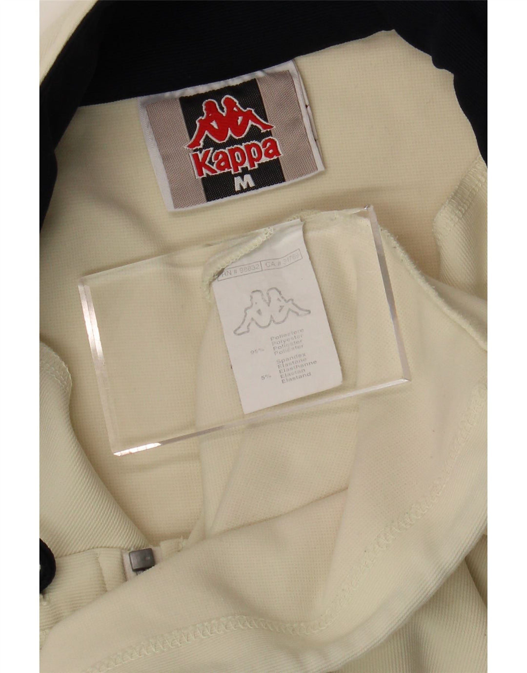 KAPPA Veste de survêtement pour femme UK 14 Medium Blanc Rayé Polyester