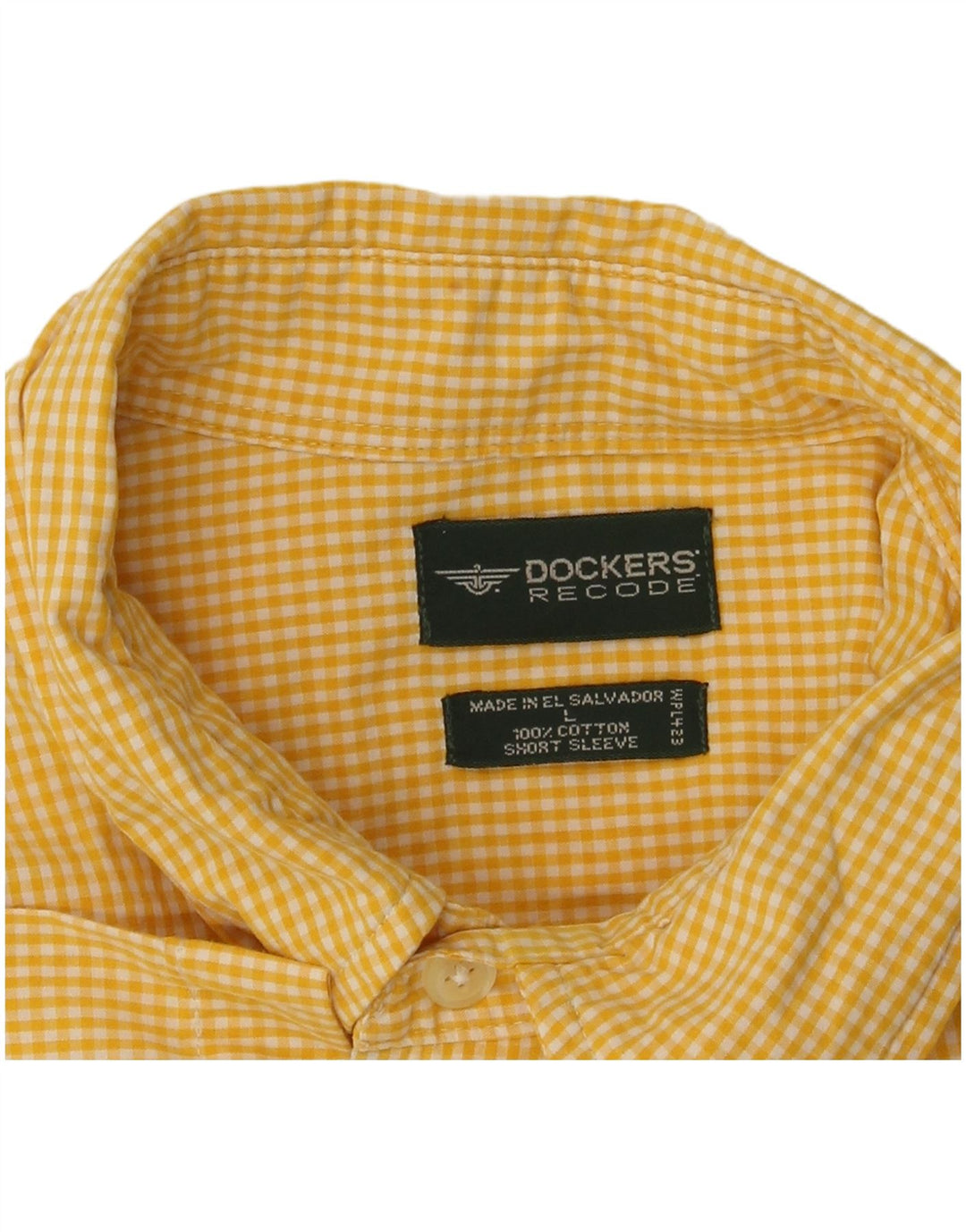Dockers Chemise à manches courtes pour homme en coton vichy jaune