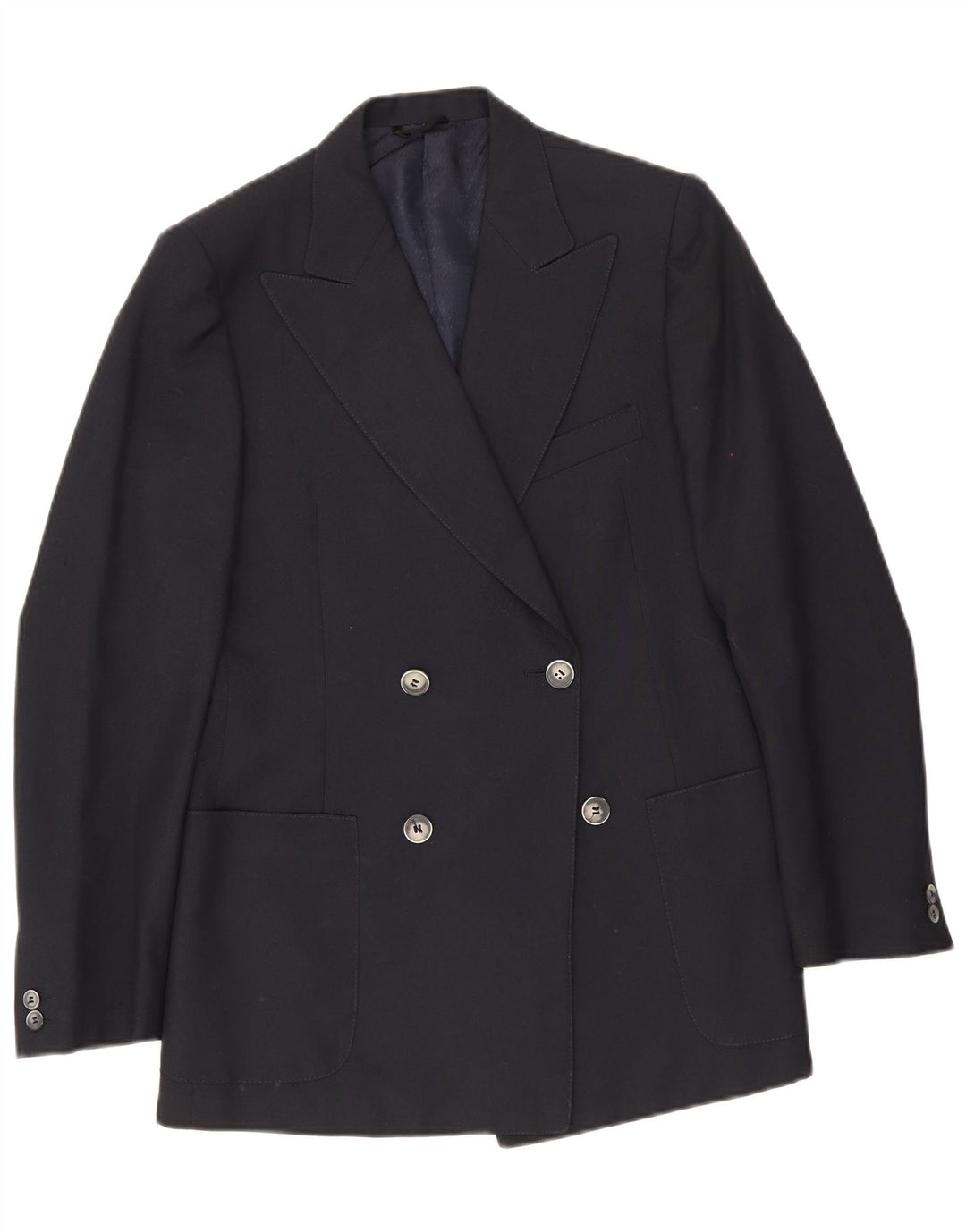 Veste Blazer Double Boutonnage Vintage Homme IT 48 Bleu Marine Moyen
